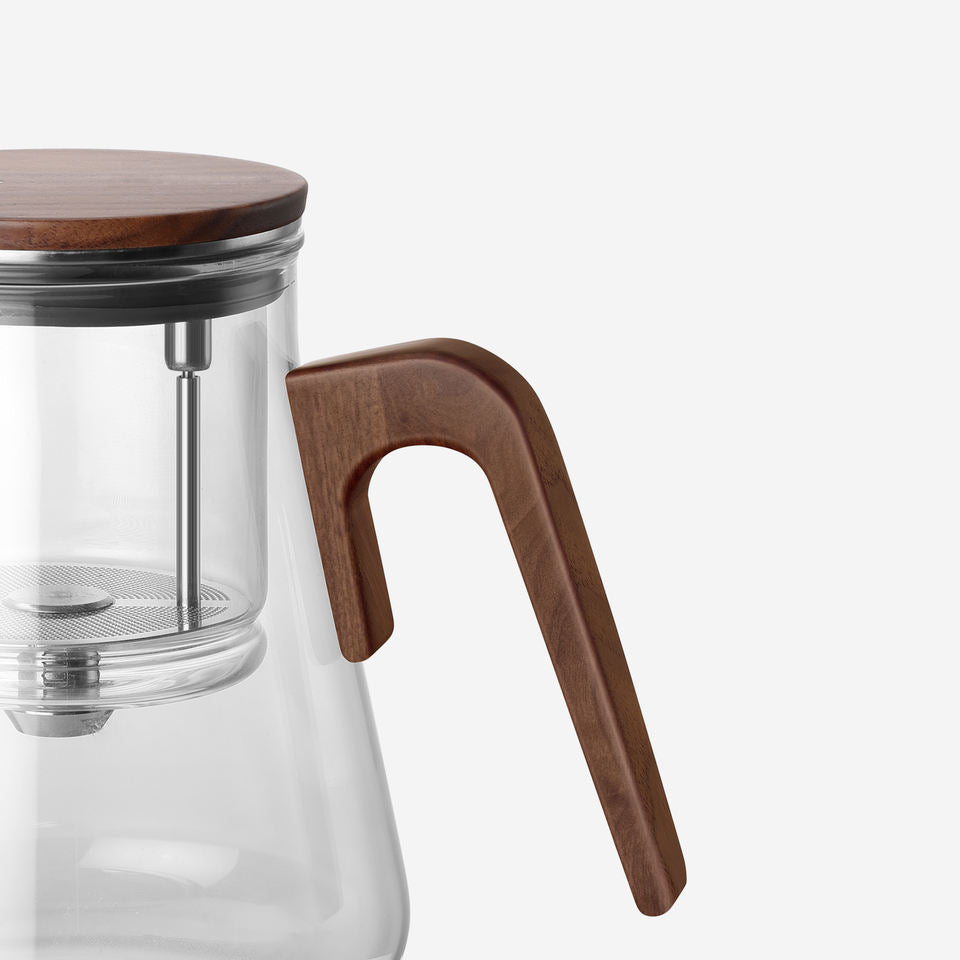 Bonston Walnut Handle Glass Teapot 800ml - angle 5