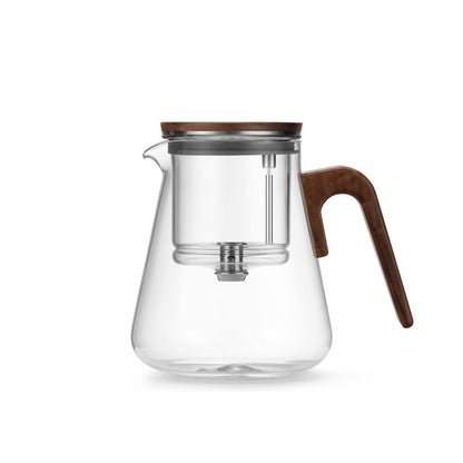 Bonston Walnut Handle Glass Teapot 800ml - angle 4
