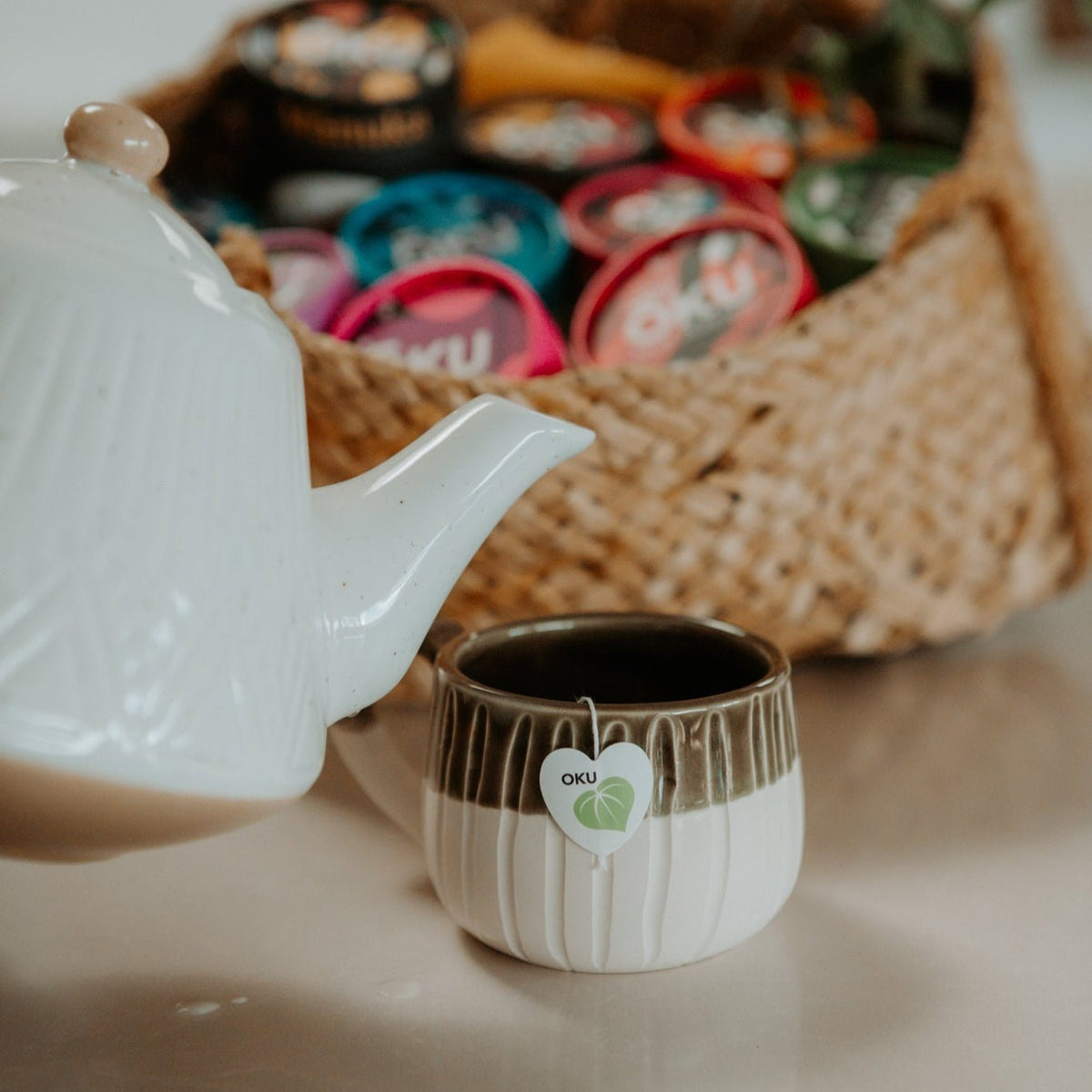 OKU Pure kawakawa tea lifestyle shot