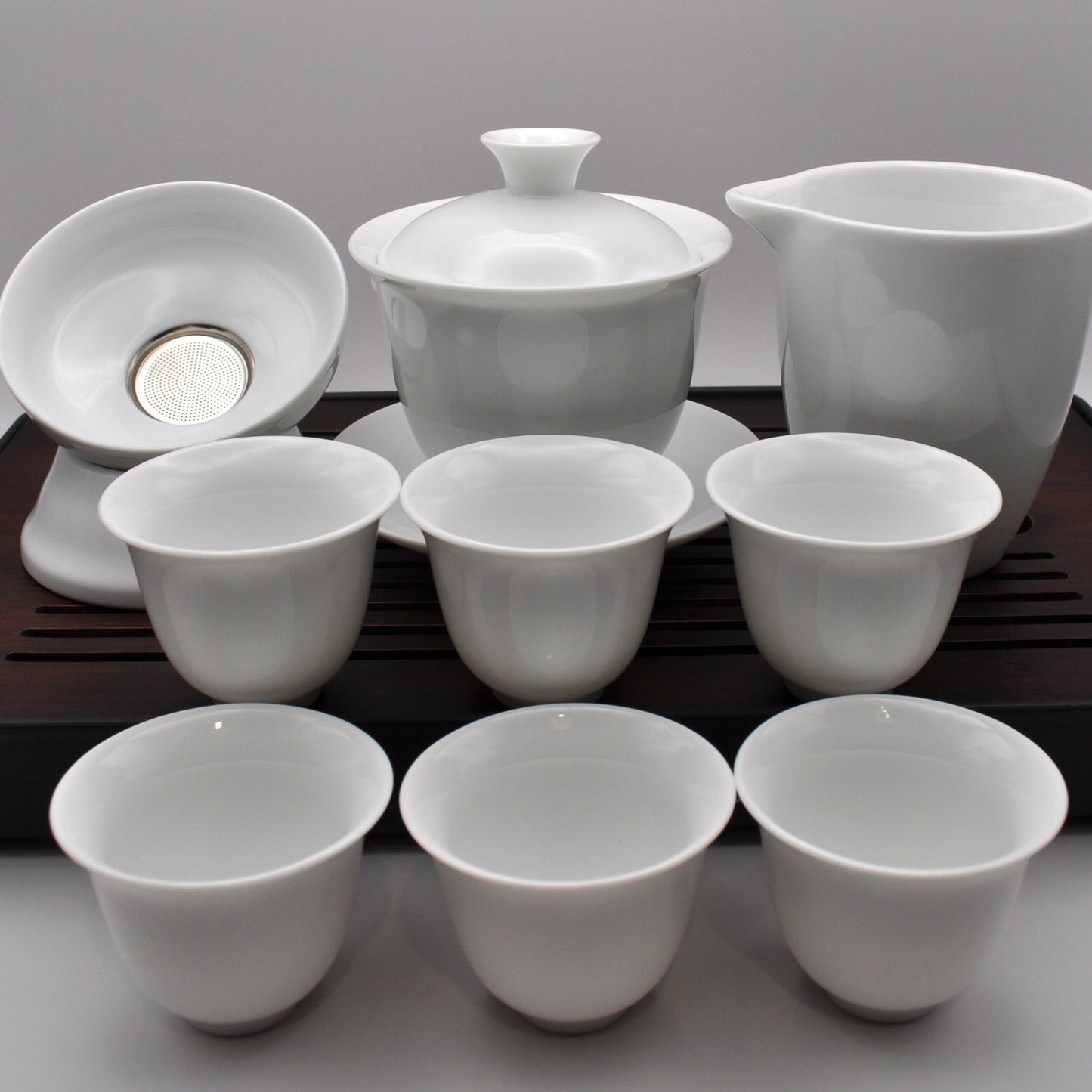 White Ceramic Gaiwan Tea Set