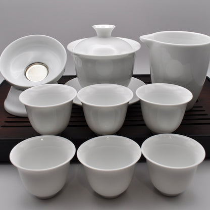 White Ceramic Gaiwan Tea Set
