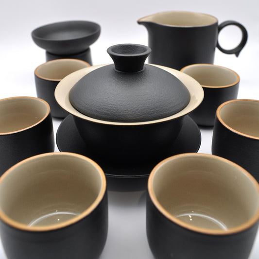 Black Ceramic Gaiwan Set