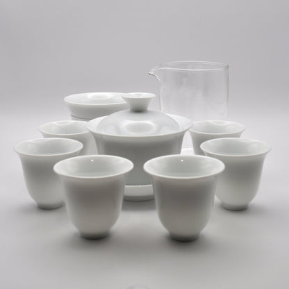 White Porcelain Gaiwan Tea Set