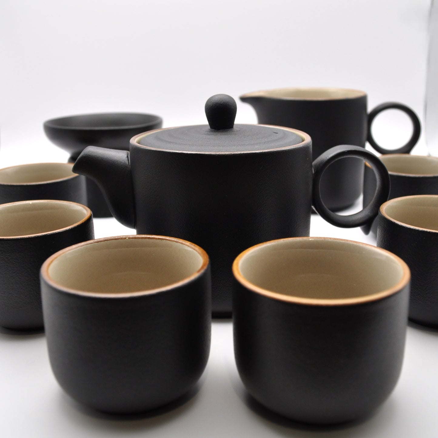 Black Ceramic Teapot Set