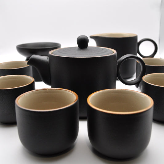 Black Ceramic Teapot Set