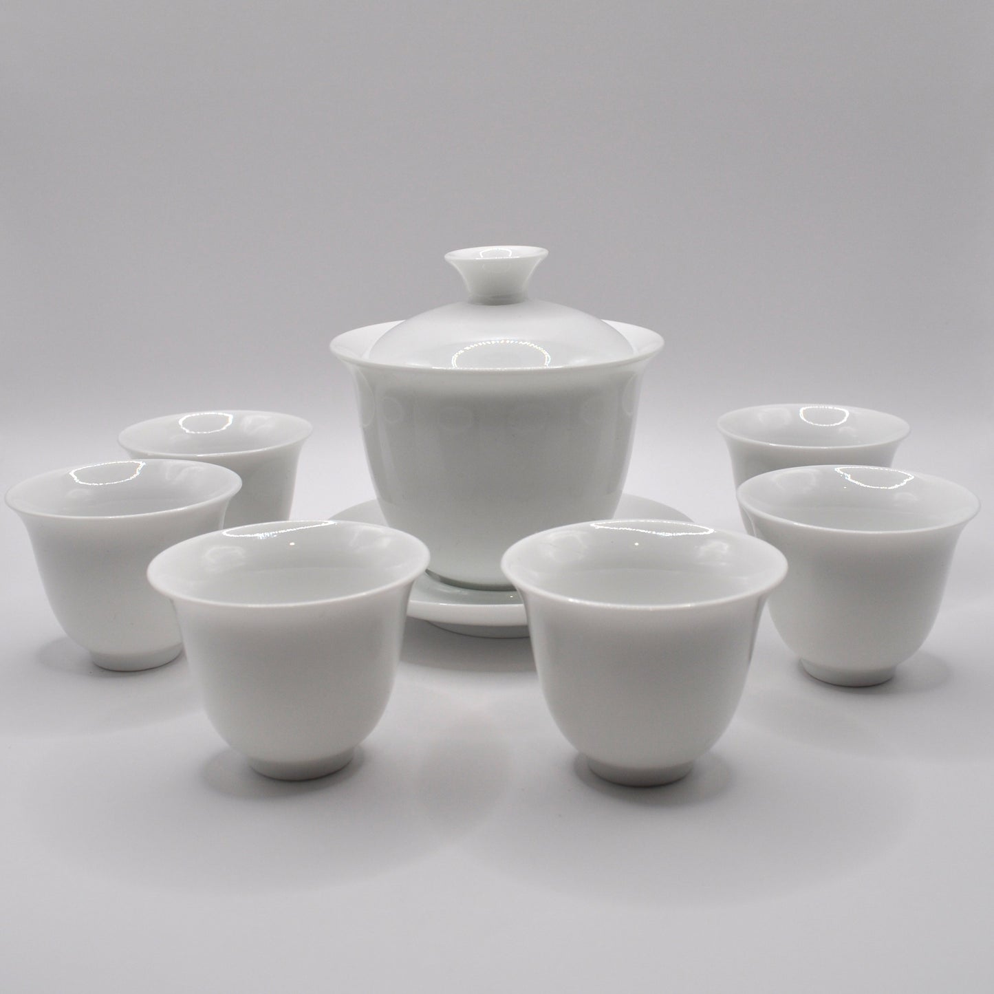 White Ceramic Gaiwan Tea Set