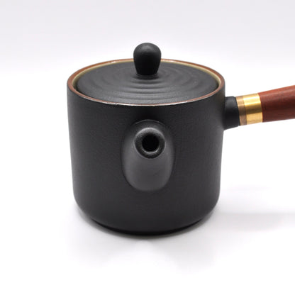 Black Ceramic Teapot with Side Handle Tea Set