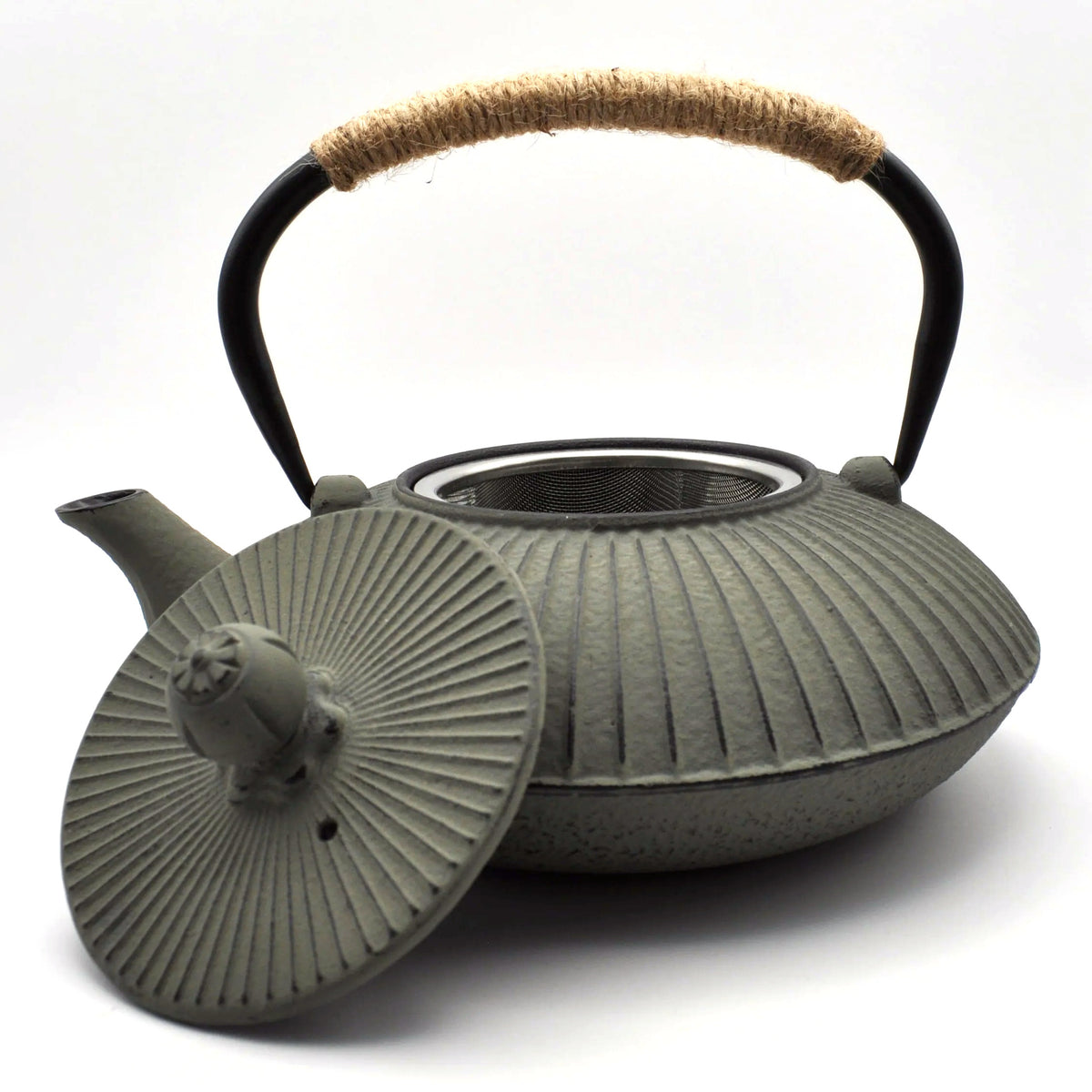 Grey Cast Iron Teapot