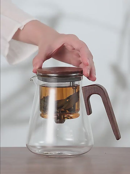 Bonston Walnut Handle Glass Teapot 800ml - product video